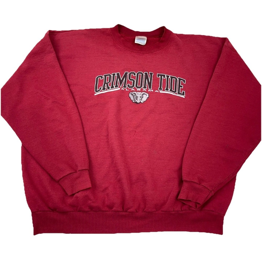 Vintage Alabama Crimson Tide Sweatshirt Men XXL Crewneck Sweater Y2K Faded‎ Worn